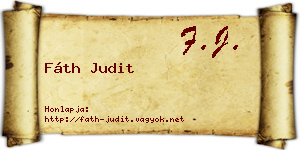Fáth Judit névjegykártya